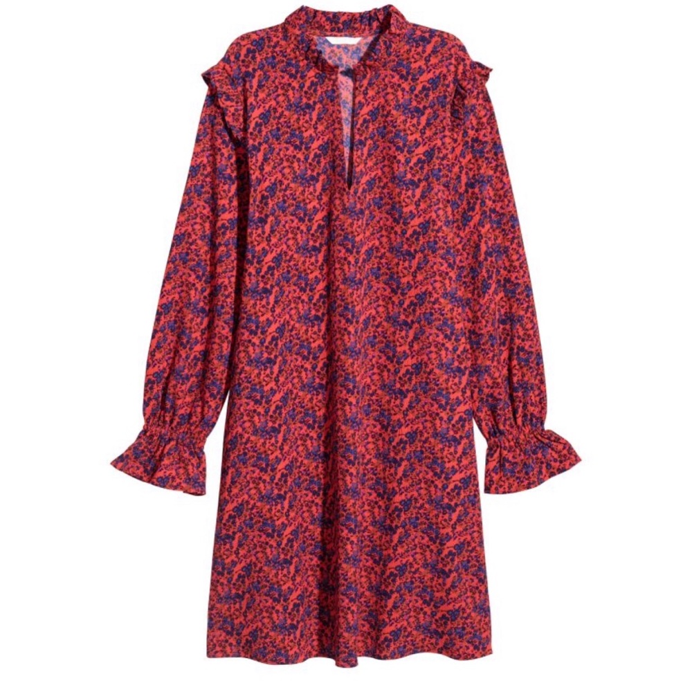 H&M Floral Red Dress.  NWT